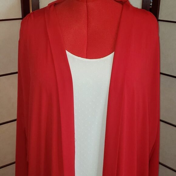Silhouettes Slinky Red Open-faced Cardigan - Picture 2 of 5